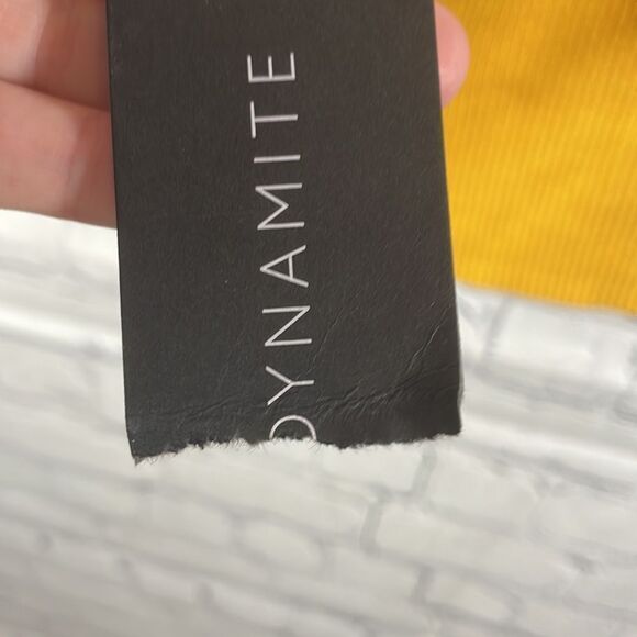 🌟 Dynamite Ribbed Mustard Yellow Strapless Crop Top - Size Small - NWT - Picture 4 of 4